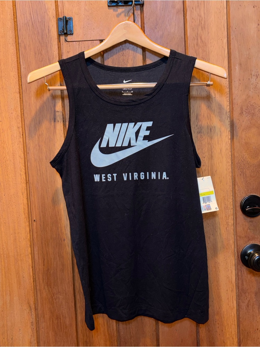 Nike Black Tank with Light Gray Logo - West Virginia Graphic